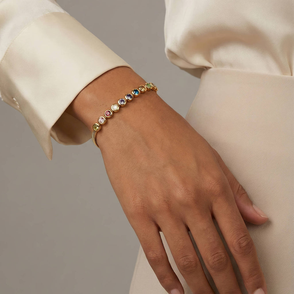 Náramok, oceľ pozlátená 18K zlatom